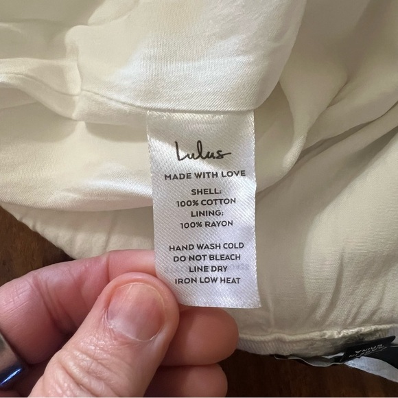 Lulus Truly Lovable Ivory Eyelet Embroidered Wrap Mini Skirt size XL - Picture 9 of 12